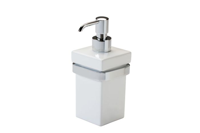 Stil Haus Mizar, wall mounted ceramic dispenser, chrome - white ceramic