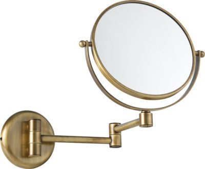 Stil Haus, wall-mounted round cosmetic mirror (3x) with rotary mechanism, bronze color