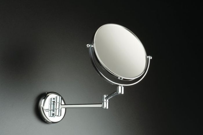 Stil Haus, wall-mounted round cosmetic mirror (3x) with rotary mechanism, chrome color