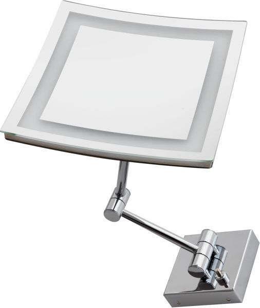 Stil Haus, wall-mounted square cosmetic mirror (2x) with LED backlight, chrome color