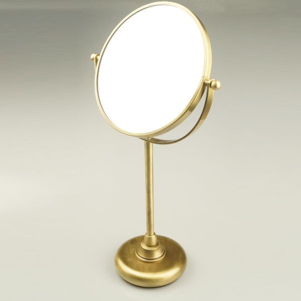 Stil Haus, desktop round swivel cosmetic mirror (3x), color bronze