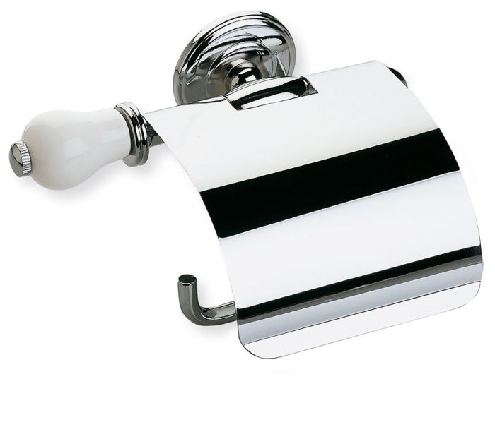 Stil Haus Nemi, closed paper holder, color chrome - white ceramic