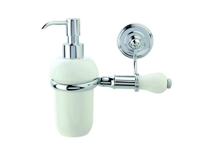 Stil Haus Nemi, wall mounted ceramic dispenser, chrome - white ceramic