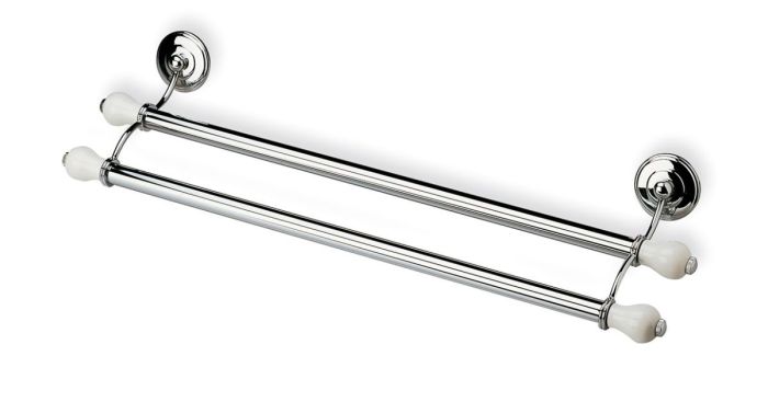 Stil Haus Nemi, double towel holder, color chrome - white ceramic