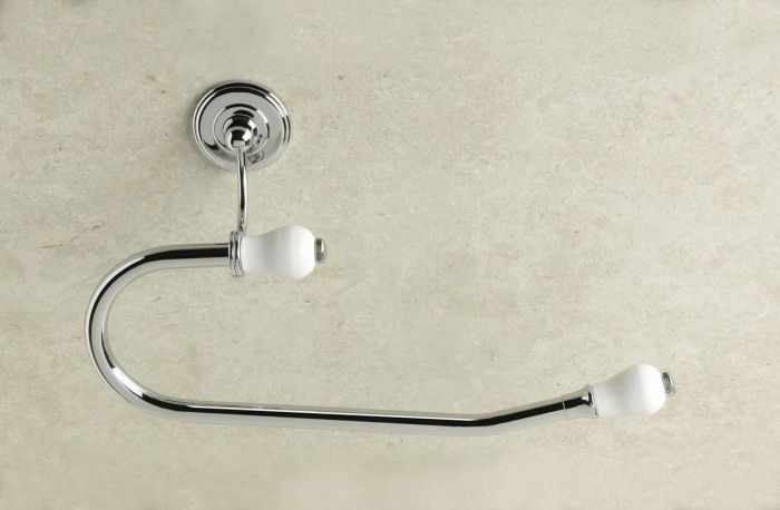 Stil Haus Nemi, towel holder - half-ring, color chrome - white ceramic