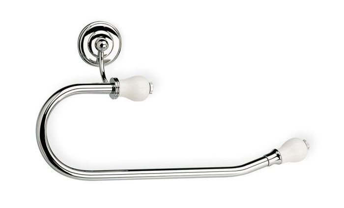 Stil Haus Nemi, towel holder - half-ring, color chrome - white ceramic