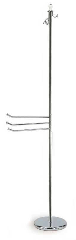 Stil Haus Nemi, rack: 3 hooks + 3 towel racks, color chrome - white ceramic