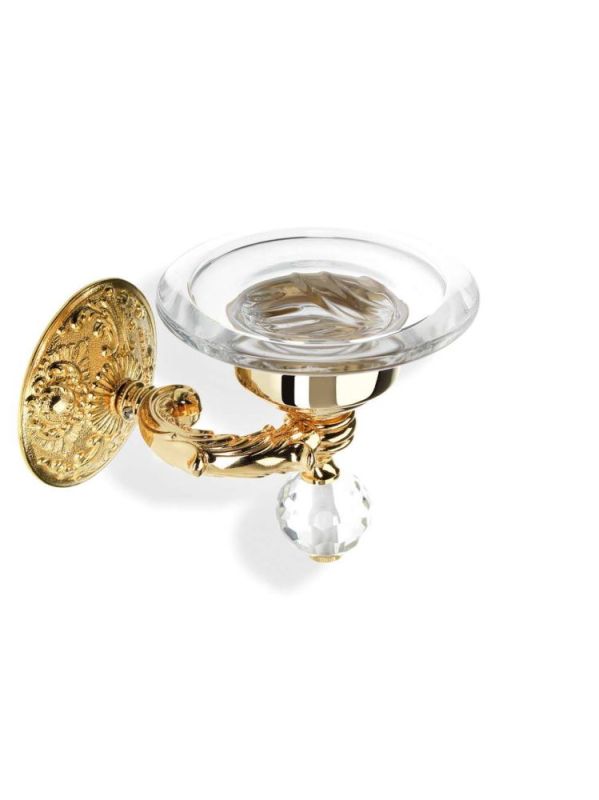 Stil Haus Noto Light, wall-mounted soap dish with Murano glass, chrome color