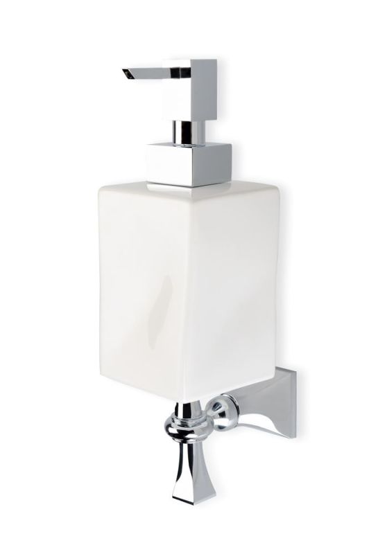 Stil Haus Prisma, wall mounted ceramic dispenser, color matte gold - white ceramic