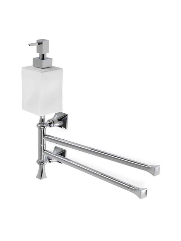 Stil Haus Prisma, towel rack. double rotary + ceramic dispenser, color chrome - white ceramic