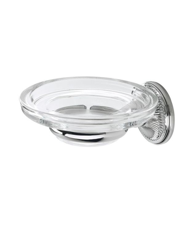 Stil Haus Regal, wall-mounted glass soap dish, chrome color