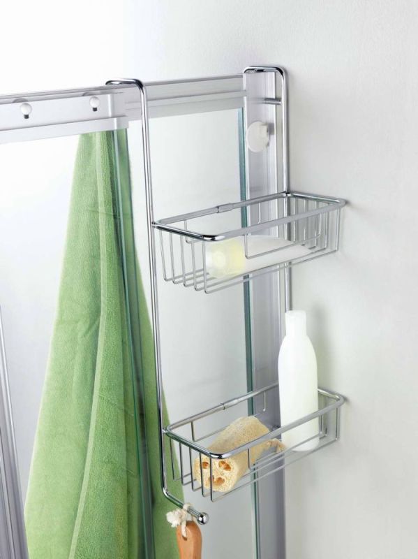 Stil Haus, 2-level grille for shower glass + hook, chrome color