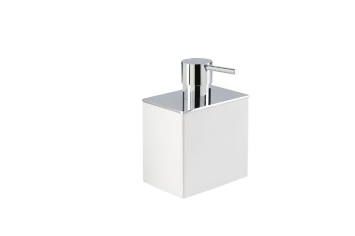 Stil Haus Rettangolo, table dispenser, color white, pump with lid chrome