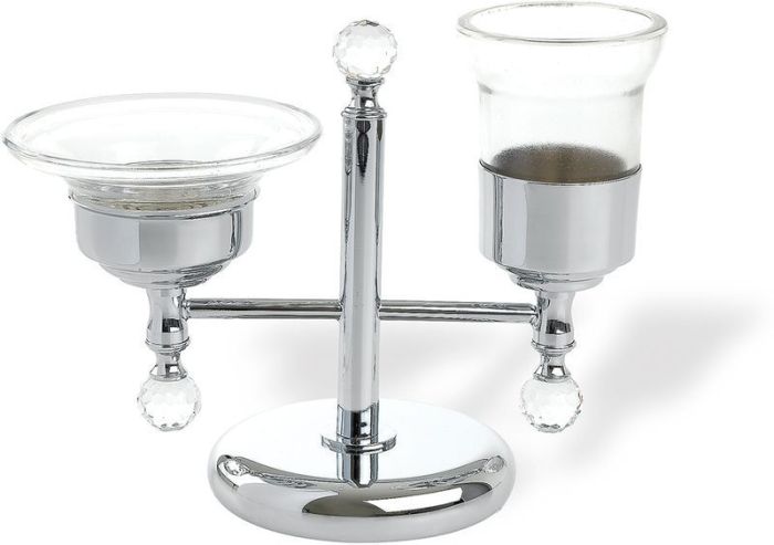 Stil Haus Smart Light, table soap dish + glass, chrome color