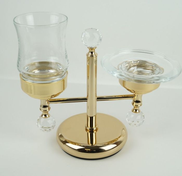 Stil Haus Smart Light, table soap dish + glass, gold color