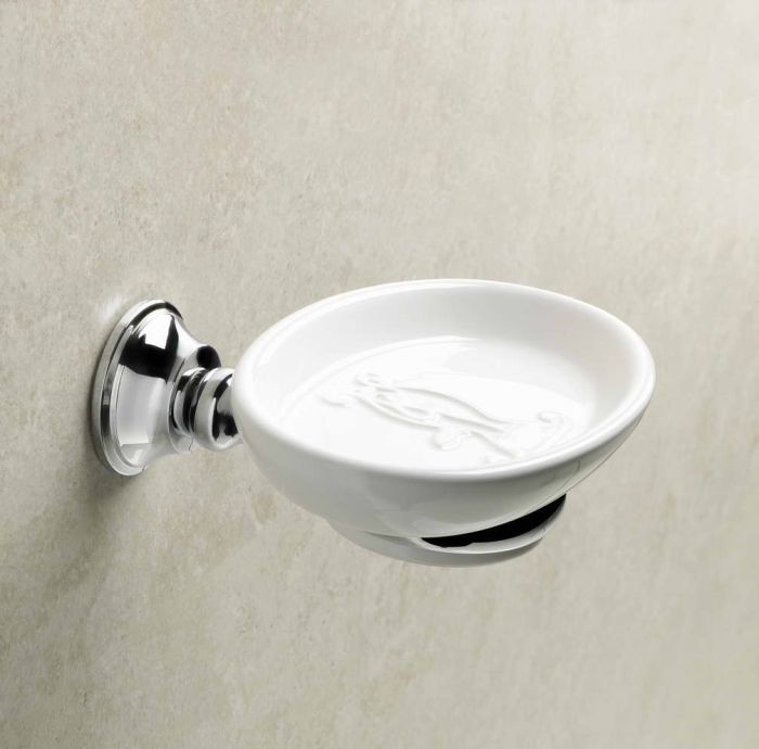 Stil Haus Smart, ceramic wall soap dish, color bronze - white ceramic