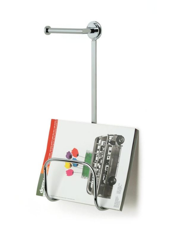 Stil Haus, magazine rack + square-shaped paper holder, chrome color