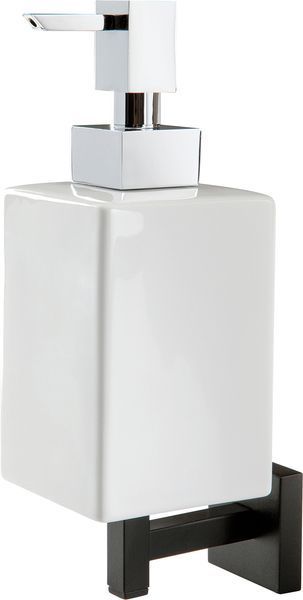 Stil Haus Urania, wall mounted ceramic dispenser, matt black - white ceramic