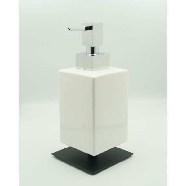 Stil Haus Urania, ceramic table dispenser on a leg, matt black - white ceramic