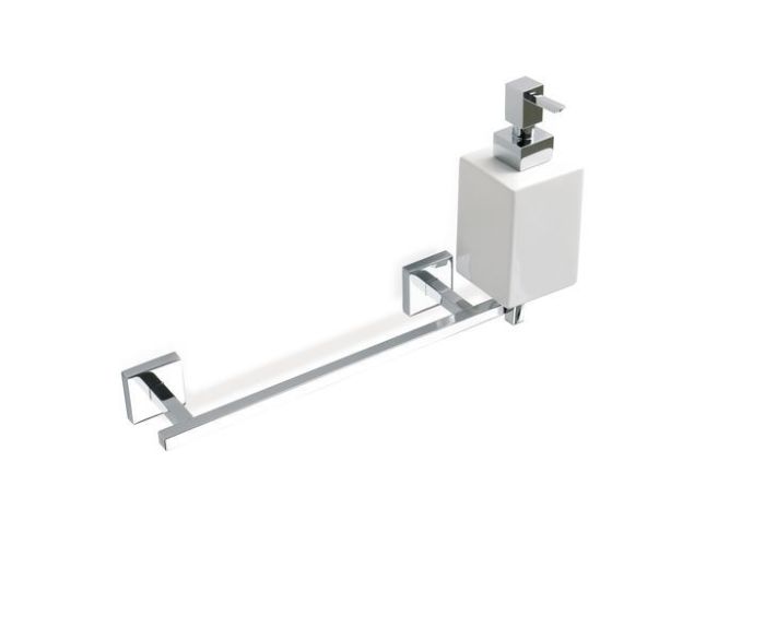 Stil Haus Urania, towel holder + ceramic dispenser, color chrome - white ceramic